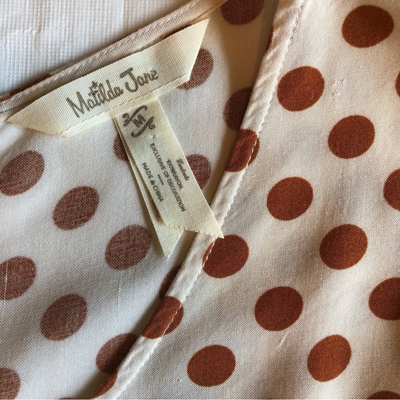 Matilda Jane Scoop Neck Orange Peplum Cap Sleeve Top Size M - Picture 8 of 9